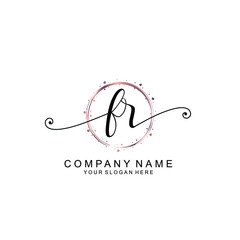 FR beautiful Initial handwriting logo template