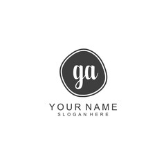 GA beautiful Initial handwriting logo template