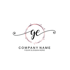 GE beautiful Initial handwriting logo template