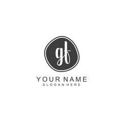 GF beautiful Initial handwriting logo template