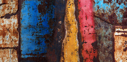 Colorful oil paint steel abstract background and texture .