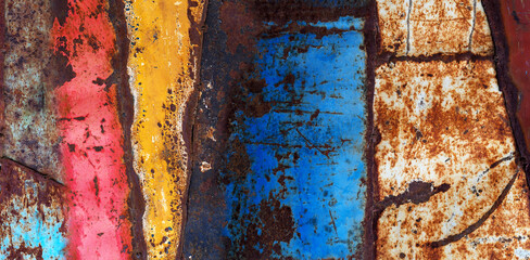 Colorful oil paint steel abstract background and texture .