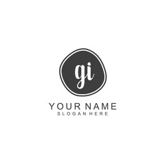 GI beautiful Initial handwriting logo template