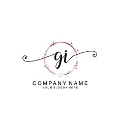 GI beautiful Initial handwriting logo template