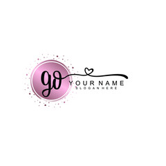 GO beautiful Initial handwriting logo template