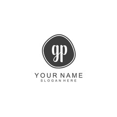 GP beautiful Initial handwriting logo template