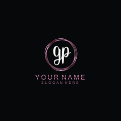 Fototapeta na wymiar GP beautiful Initial handwriting logo template
