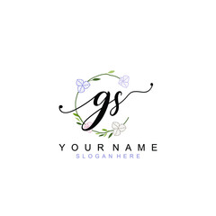 GS beautiful Initial handwriting logo template