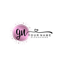 GU beautiful Initial handwriting logo template