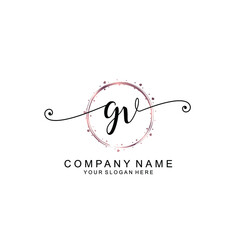 GV beautiful Initial handwriting logo template