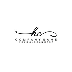 HC beautiful Initial handwriting logo template