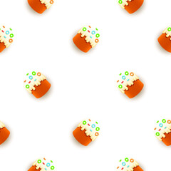 Seamless Pattern Abstract Elements Cake Sweet Easter Vector Design Style Background Illustration