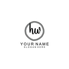 HW beautiful Initial handwriting logo template