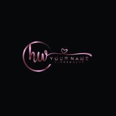 HW beautiful Initial handwriting logo template