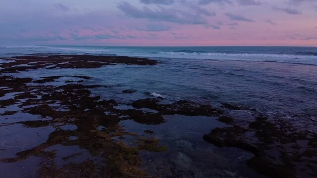 2.7K Sunset Bali Hidden Beach Aerial