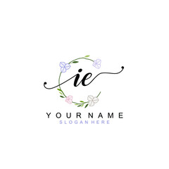 IE beautiful Initial handwriting logo template