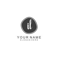 IL beautiful Initial handwriting logo template