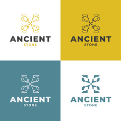 Abstract Ancient Stone Logo in Different Style for Your Business Logos