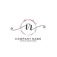IR beautiful Initial handwriting logo template