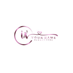 IX beautiful Initial handwriting logo template