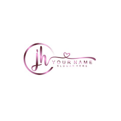 JH beautiful Initial handwriting logo template