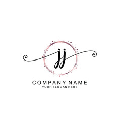 JJ beautiful Initial handwriting logo template