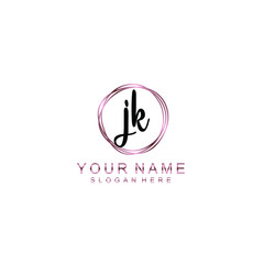 JK beautiful Initial handwriting logo template