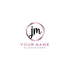 JM beautiful Initial handwriting logo template