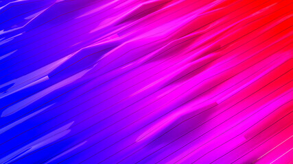 blue-red abstract three-dimensional background. deformed surface. 3d render illustration