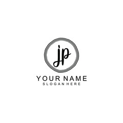 JP beautiful Initial handwriting logo template