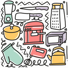 hand drawn doodle kitchen property with