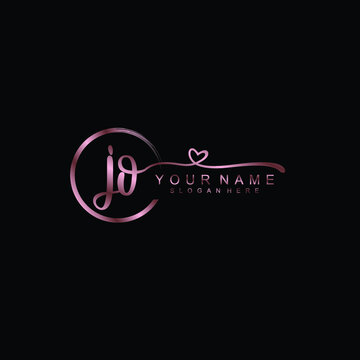 JO beautiful Initial handwriting logo template