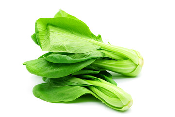 Green vegetable (Bok Choy) isolated on white background. Clipping path.