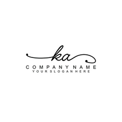 KA beautiful Initial handwriting logo template
