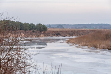 winding river that is still frozen