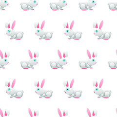 Abstract Seamless Pattern Animal Rabbit Easter Logo Vector Symbol Icon Design Style