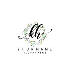 KH beautiful Initial handwriting logo template