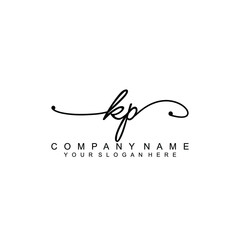 KP beautiful Initial handwriting logo template