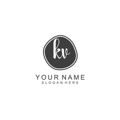 KV beautiful Initial handwriting logo template