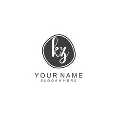 KZ beautiful Initial handwriting logo template