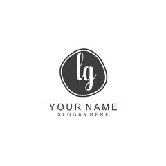 LG beautiful Initial handwriting logo template