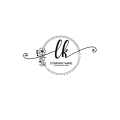 LK beautiful Initial handwriting logo template