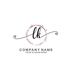 LK beautiful Initial handwriting logo template