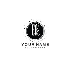 LK beautiful Initial handwriting logo template