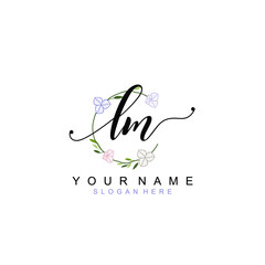 LM beautiful Initial handwriting logo template