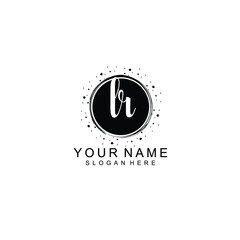 LR beautiful Initial handwriting logo template