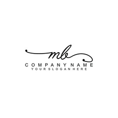 MB beautiful Initial handwriting logo template