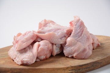 Raw cut chicken wings ready for barbeque