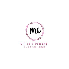 ME beautiful Initial handwriting logo template