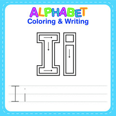 Alphabet coloring and writing for children
